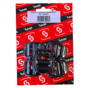 BOUCLE SANGLE 25MM NOIR  X5